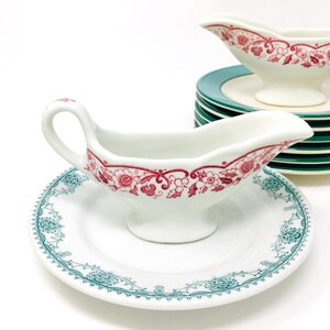 Vintage Shenango Sauce Boat | Red Floral image 3