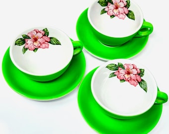 Greenbrier Cup and Saucer | Pink Rhododendron