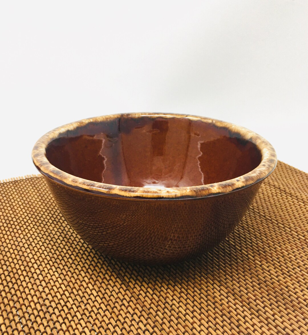 Hull Pottery, Brown Drip, Mixing Bowl, 7 Inch, Oven Proof, Hull Pottery