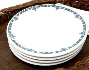 Iroquois China, Salad Plate, Corilan, Deep Blue Art Deco Pattern, Restaurant Ware, Syracuse NY, 1923