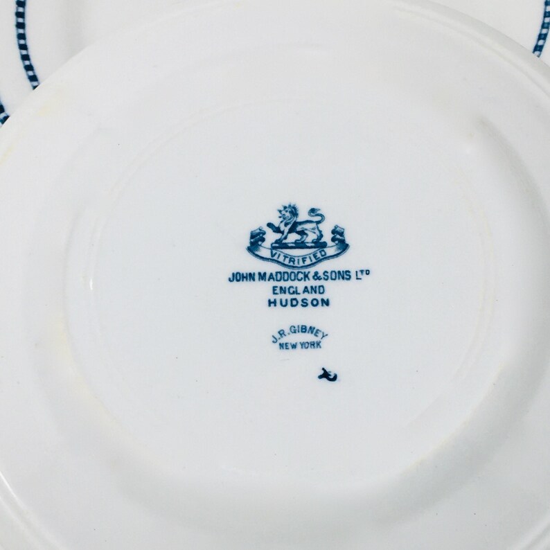 Cuatro platos de postre John Maddock Hudson / Vajilla de hotel imagen 4