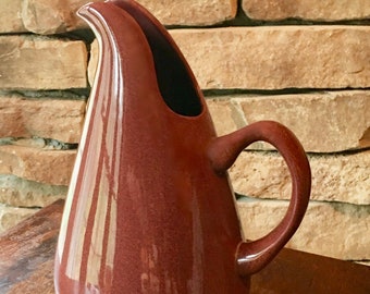 Russel Wright Water Pitcher, Bean Brown, Rare, America Modern, Steubenville Pottery circa 1940