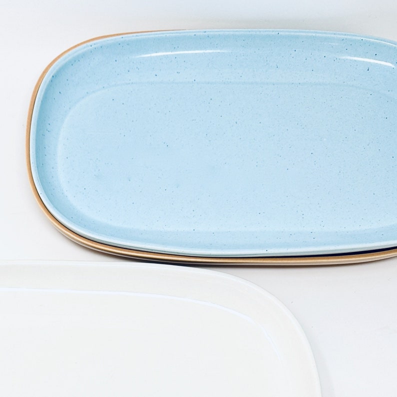 Russel Wright, Glacier Blue, Platter, American Modern, Steubenville Pottery ca. 1950s image 1