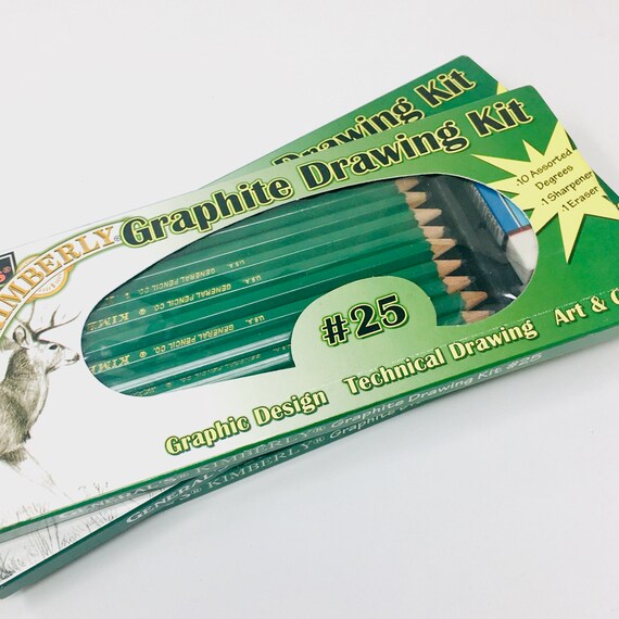 Kimberly Graphite Pencil Kit Pencils Eraser Metal Etsy