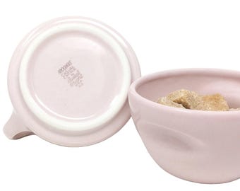 Russel Wright Iroquois Casual Porcelana / Juego apilable rosa para crema y azúcar