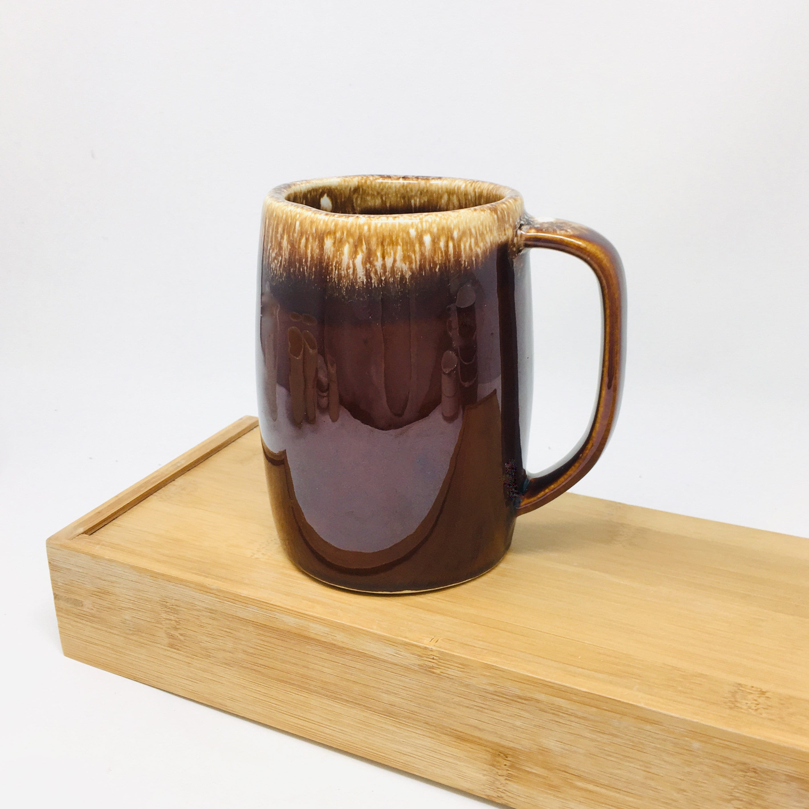 Hull Pottery Brown Drip Stein for Beer Large Coffee Mug Etsy