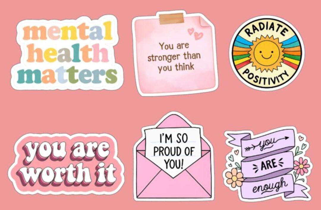 Mental Health Sticker Sheet | Positive Affirmations | Self Care Decals ...