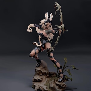 Cat Sword Girl STL 3D Print Figurine | Anime Beast Warrior STL Model | STL 3D Print Figurine Cute Fighter Sculpture | Stl Download File