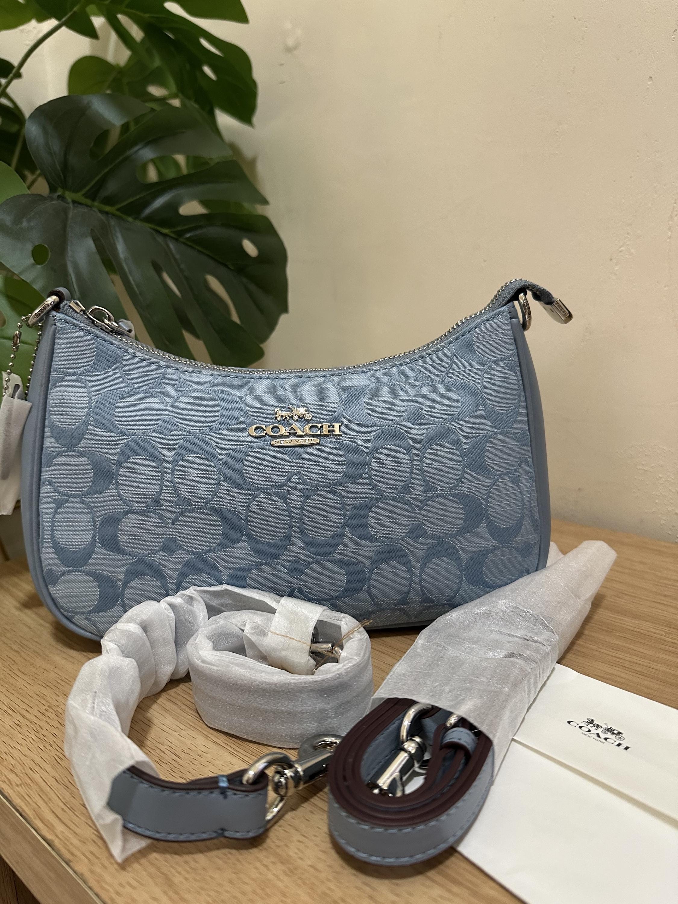 coach shoulder bag navy blue