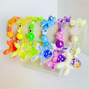 Balloon Dog Chunky Bracelet: Kawaii Acrylic Resin Arm Candy