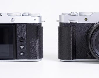 Impugnatura per fotocamera Fujifilm X-E4 – Stile X-E5, poggiapollice Sony, PETG, fabbricata in Svizzera, ghiere/batteria completamente accessibili