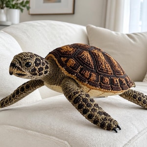 Realistisch haakpatroon karetschildpad pdf | Geavanceerde amigurumi in het wild | Bescherming zeeschildpadden | Direct downloaden