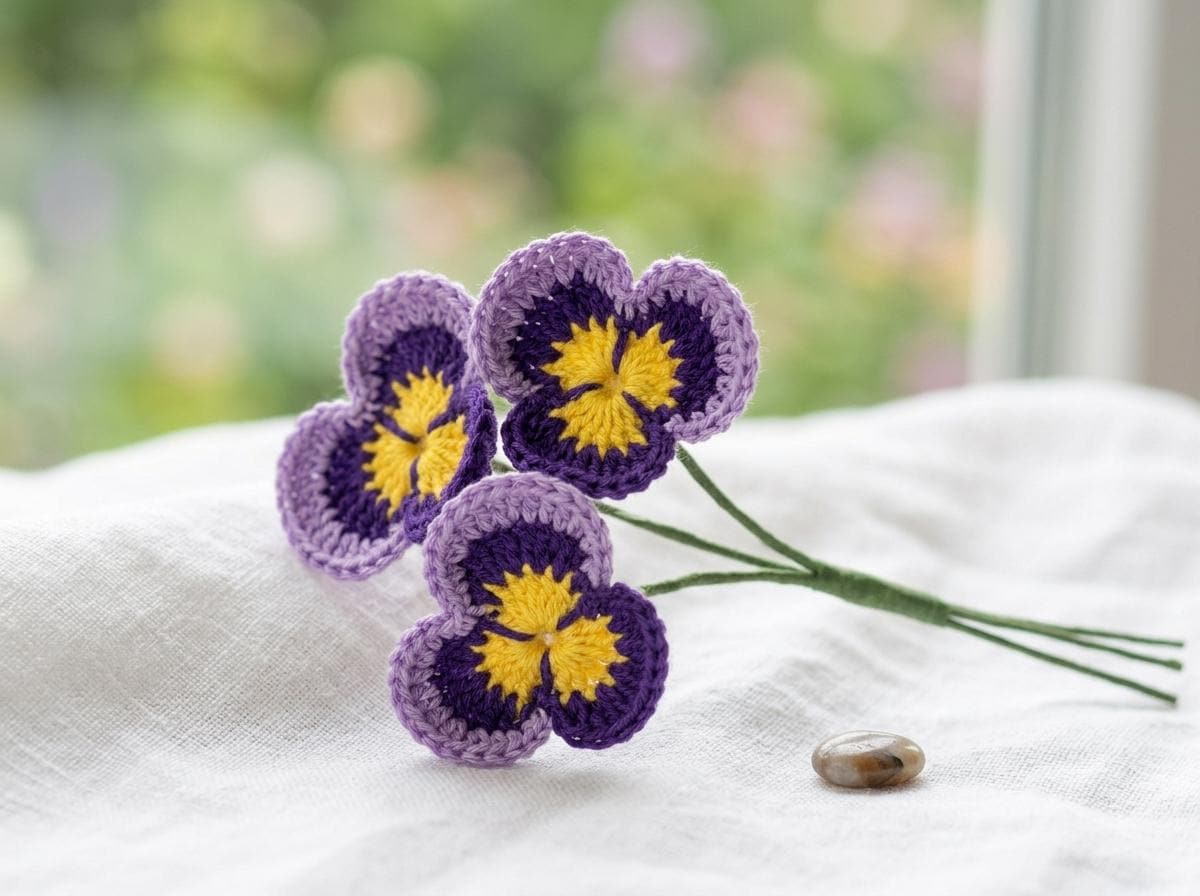 30 Pansy Crochet Patterns for Flowers, Decor, and Wearable Details 15 Easy One-Piece Pansy Flower Crochet Pattern