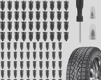 100PCS Tire Repair Rubber Nail Screws Kit – Quick Puncture Seal Tool with Screwdriver