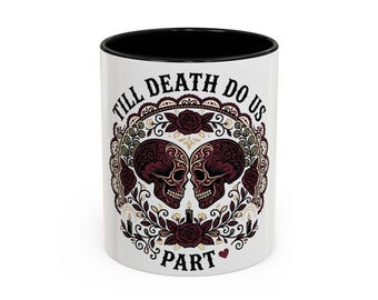 Skull Heart Coffee Mug | Dark Romance, Tattoo Inspired Design