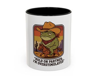 Tazza Cowboy Frog iperstimolata / Tazza da caffè decorativa da 11 oz e 15 oz