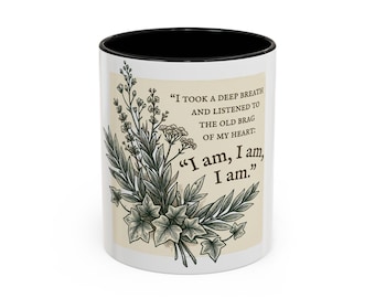 Botanical Illustration Quote Mug | Vintage Calm Affirmation Coffee Cup