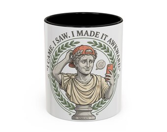 Roman Bust Selfie Mug | Funny History Coffee Cup, Awkward Humor Gift