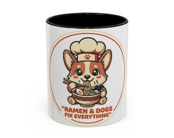 Corgi Chef Ramen Mug | Dog Coffee Cup, Playful Corgi Lover Gift