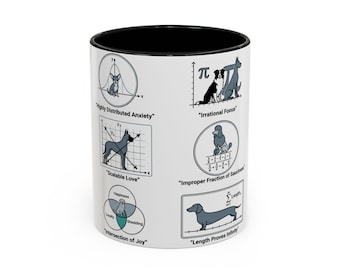 Math Teacher Dog Mug | Funny Math Illustration Ceramic Coffee Cup