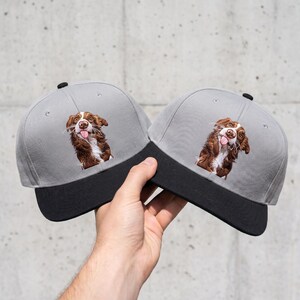 Personalized Pet Embroidered Hat, Custom Dog Cat Portrait Snapback, Dog Mom Gift, Custom Pet Face Cap from Your Photo