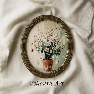 Printable Neutral French Country Roses - Antique Oil Painting Bouquet, Rustic Cottagecore Decor, Vintage Wall Art Digital Download 53