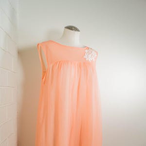Peach Chiffon Babydoll Nightgown