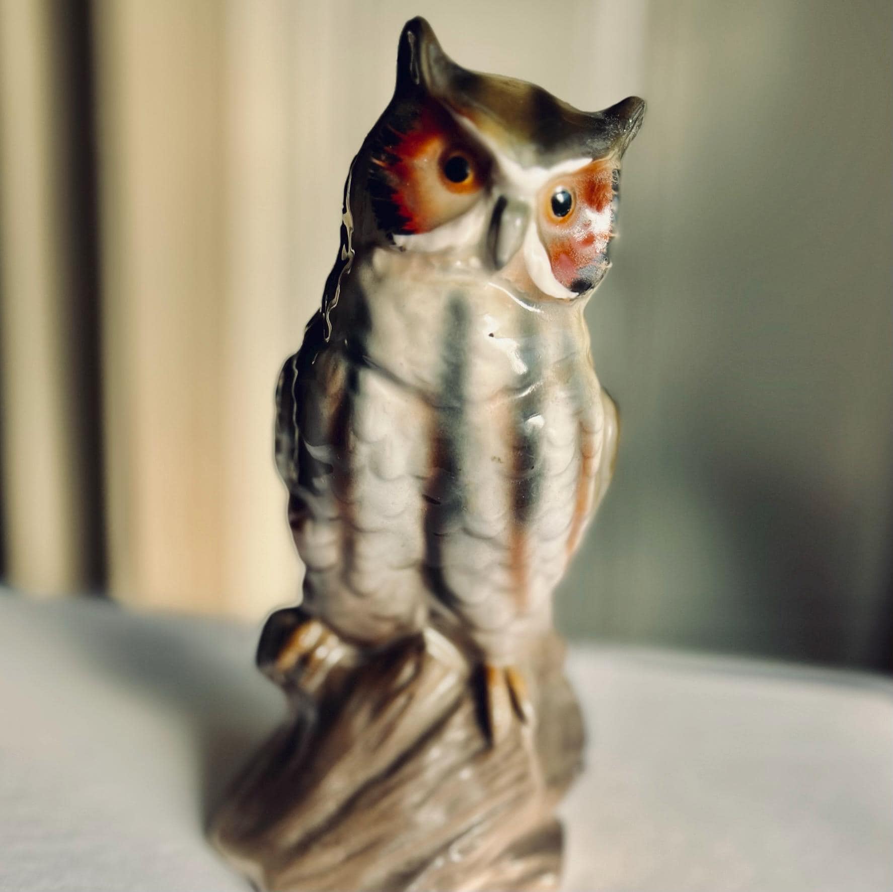 Vintage Ceramic Owl Figurine Inarco Japan 1970s