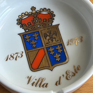 Vintage Hotel Ashtray Villa d’Este Lake Como Italy 100th Anniversary Commemorative Souvenir by Richard Ginori