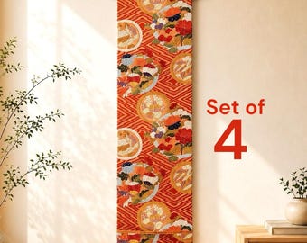 Vintage Japanese Table Runner | Kimono Wall Hanging | Japanese Tapestry | Silk Textile Art | Wabi Sabi Decor | Japandi Decor
