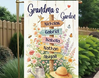 Grandma’s Garden Flag Personalized, Mother’s Day Gift for Grandma