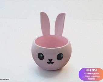 Conejitos, cuenco de conejo, decoración de conejo, Pascua adorable, cuenco de conejo - Impresión 3D - Modelado en Blender - BambuLab - Edición limitada, quedan pocas unidades.