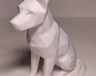 Modelo de perro de baja poligonalidad sin soporte, figura geométrica de cachorro, impresión 3D - modelado en Blender - BambuLab - Edición limitada, quedan pocas unidades.