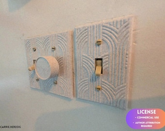 Placa embellecedora retro para interruptor de luz, placa de pared vintage - Impresión 3D - Modelado en Blender - BambuLab - Edición limitada, quedan pocas unidades.