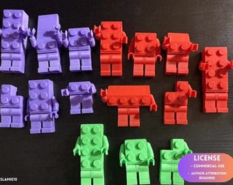 Caja organizadora de juguetes con bloques de construcción y minifiguras, impresión 3D, modelado con Blender, BambuLab - Edición limitada, quedan pocas unidades.