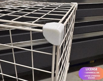 Conectores simplificados para estanterías de cubos de alambre, clips de esquina para organizadores de rejilla modulares, impresión 3D - modelado con Blender - BambuLab
