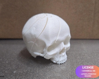 Modelo articulado de calavera de slime, impresión 3D - modelado en Blender - BambuLab - Edición limitada, quedan pocas unidades.