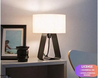 Lámpara de mesa minimalista de diseño curvo. Archivo digital para BambuLab - Impresión 3D - Modelado en Blender - BambuLab - Edición limitada, quedan pocas unidades.