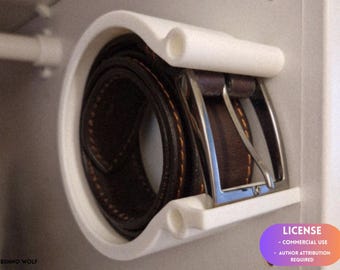 Organizador de cinturones, perchero para armario, soporte para cinturones - Impresión 3D - Modelado en Blender - BambuLab - Edición limitada, quedan pocas unidades.