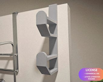 Ganchos para puertas, organizador con ganchos individuales y triples, impresión 3D, modelado con Blender - BambuLab - Edición limitada, quedan pocas unidades.