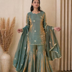 sage green eid dress Mohagni DLS-52 main image 1