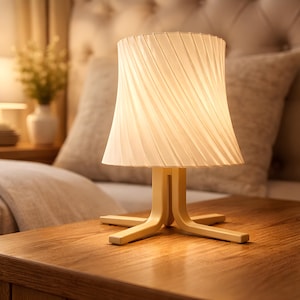 Minimalist table lamp | Modern design lamp | Scandinavian lamp | E14 bedside lamp | Ambient light | Nordform Beige