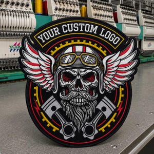 Biker Patch - Grosses gesticktes Logo zum Aufnähen, Aufnähen, Aufnähen, Aufnähen