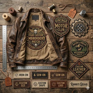 Parche bordado grande personalizado para chaqueta / Logotipo de motociclista termoadhesivo o para coser