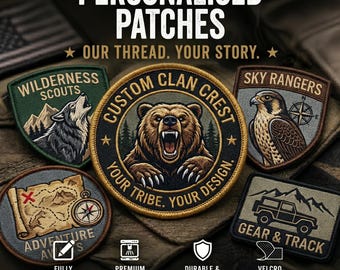 Custom Embroidery Patch | Personalized Logo, Name Badge | Iron-On/Velcro Backing (4 Inch)