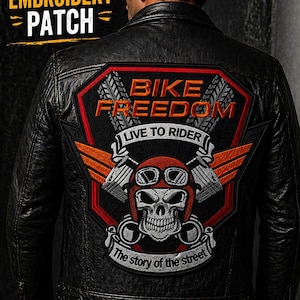 Parche trasero personalizado para motociclistas / Logotipo grande bordado de club de motociclistas (para planchar)