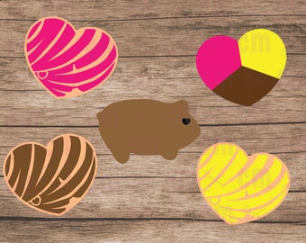Valentine Pan Dulce SVG, Pan Dulce SVG, Concha Heart svg, Pan Dulce Clipart, Concha SVG, Concha Clipart, Mexican Valentine, Valentine svg