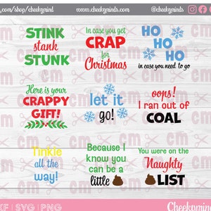Gag Gift SVG, regalo di Natale divertente, elefante bianco SVG, regalo di carta igienica