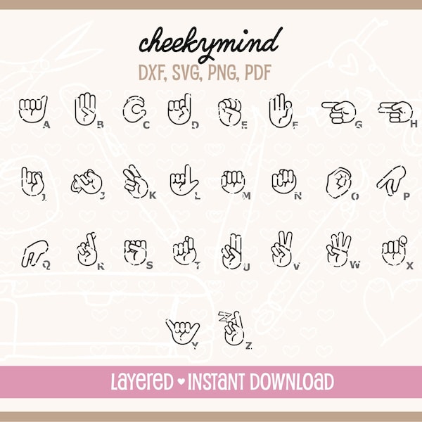 Asl Alphabet Flash Cards Svg Etsy Italia