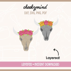 Cow Skull SVG | Boho SVG | Western Style | Farmhouse Decor SVG